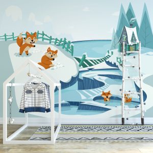 Papier peint montagne chambre enfant