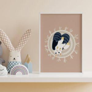 Illustration-affiche-décoration-murale-chat-A4