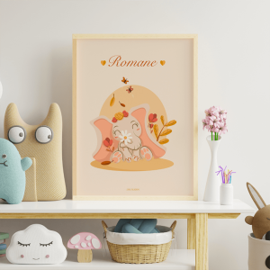 Affiche personnalisée décoration chambre enfant éléphant