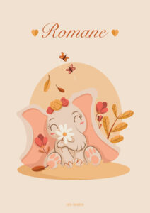 Illustration affiche éléphant personnalisable naissance