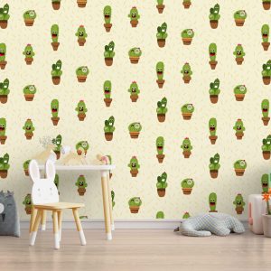 Papier Peint Cactus motifs chambre enfant