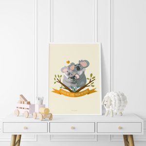 Affiche animaux koalas décoration chambre bébé et enfant