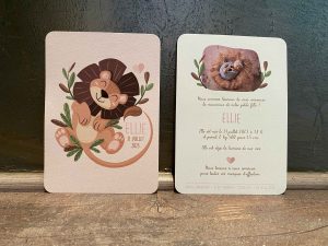 faire part naissance lion fille ou garçon