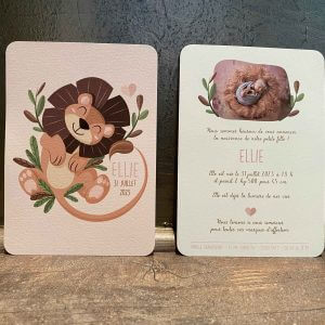 faire part naissance lion fille ou garçon