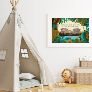 AFFICHE ANIMAUX ELEPHANTS